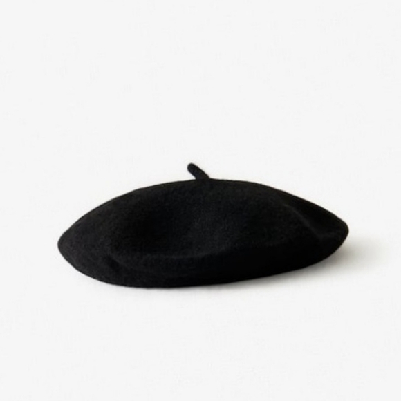 Zara black wool beret hat - Picture 1 of 5